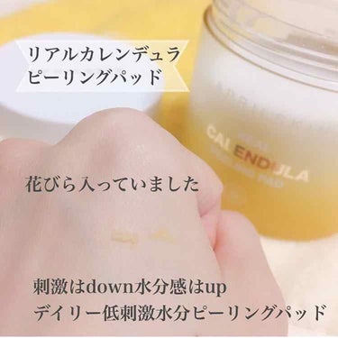 APRILSKIN リアルカレンデュラピーリングパッドのクチコミ「角質ケアができる商品。

エイプリルスキン様の商品の中でも特に人気のカレンデュラライ.....」（2枚目）