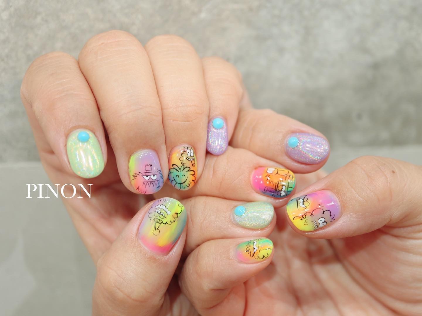 #ネオンカラーネイル,#夏ネイルのネイルデザイン