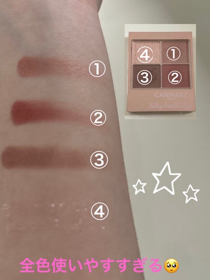 シルキースフレアイズ(マットタイプ)/キャンメイク/アイシャドウパレットを使ったクチコミ(2枚目)