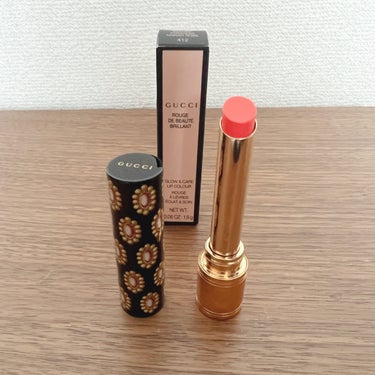 グッチ ルージュ ア レーヴル ヴォワル 406 Millicent Rose/GUCCI/口紅を使ったクチコミ（3枚目）