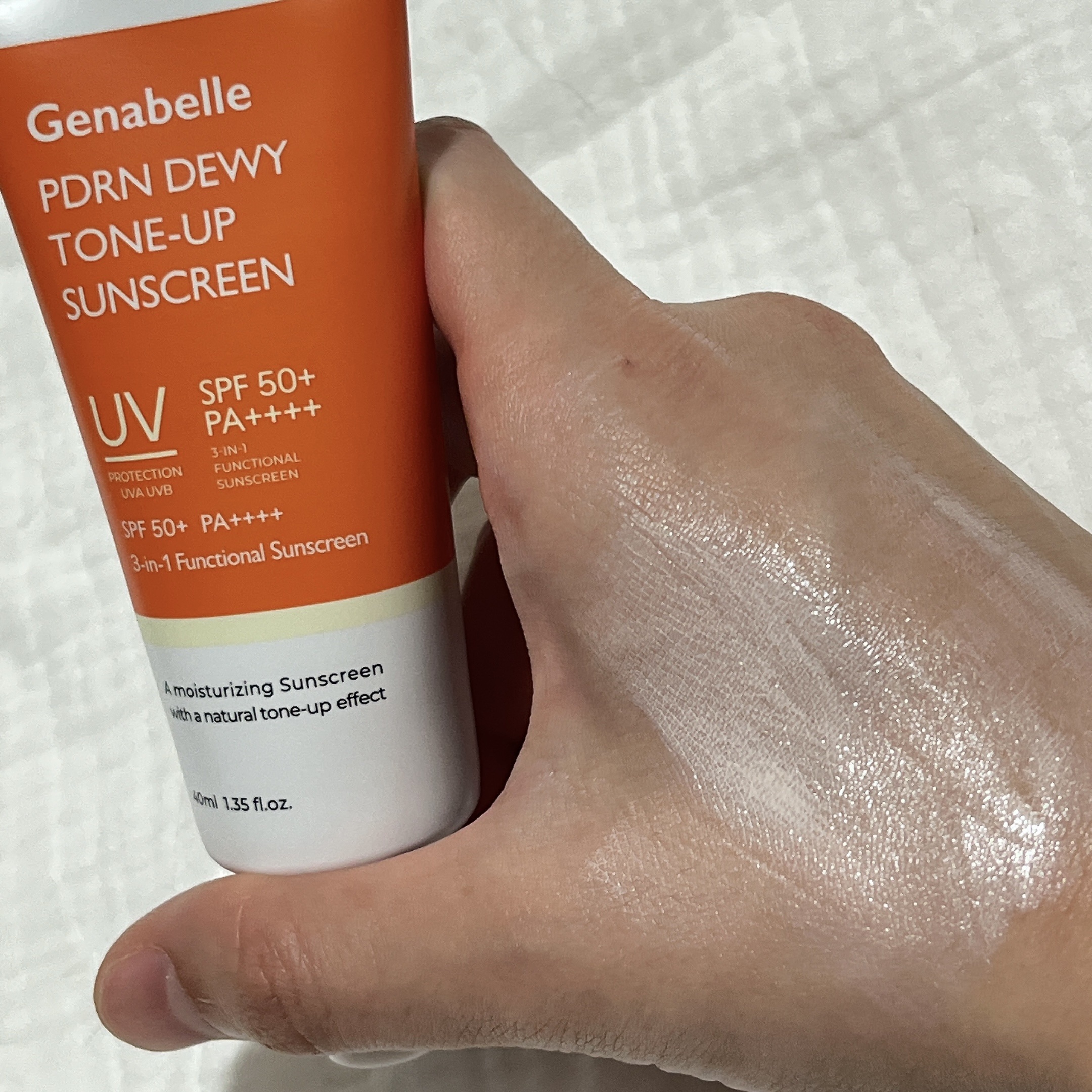 PDRNデューイートーンアップサンスクリーン/Genabelle/日焼け止めミルクを使ったクチコミ（3枚目）