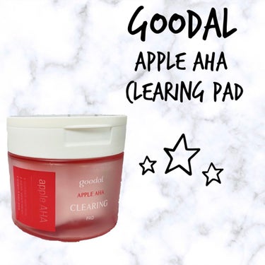 goodalのアップル AHA クリアリング パッドを使って見ました！

開けた瞬間からりんごの香り(私的にはリンゴ酢に近い匂い？酸っぱい匂いではない)がして、テンション上がります！

以前何かで、化粧