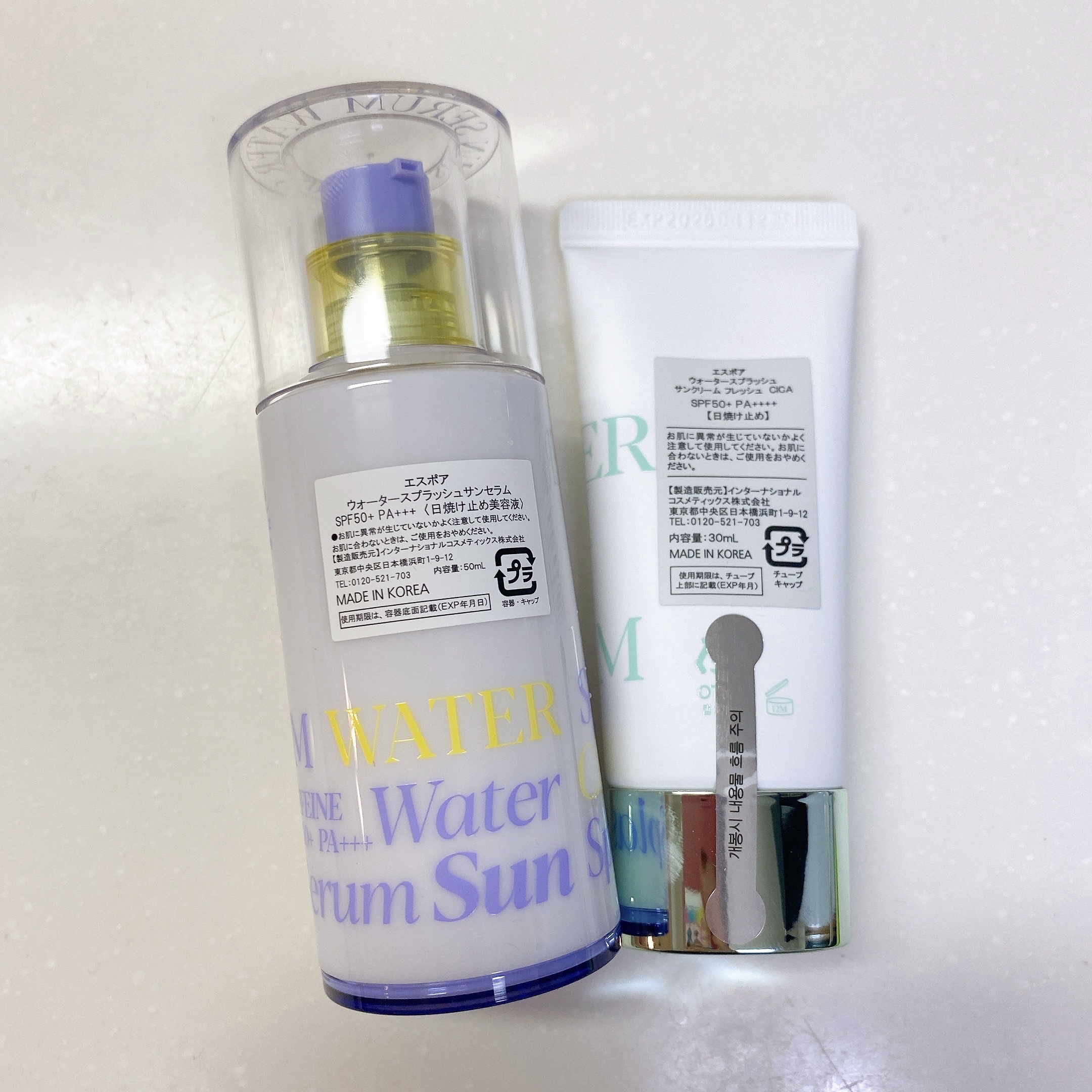 エスポア ウォータースプラッシュサンセラム サンクリームフレッシュ CICA ミニ付き/espoir/日焼け止めクリームを使ったクチコミ（2枚目）