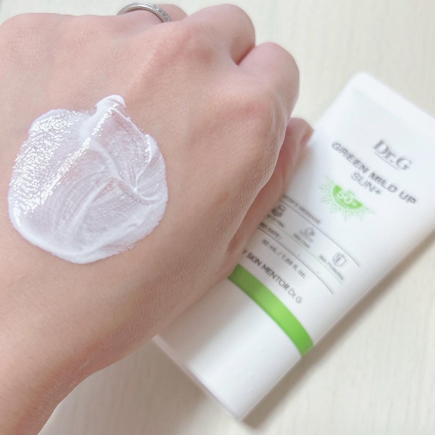 グリーンマイルドアップサンプラス/Dr.G/日焼け止めクリームを使ったクチコミ(3枚目)
