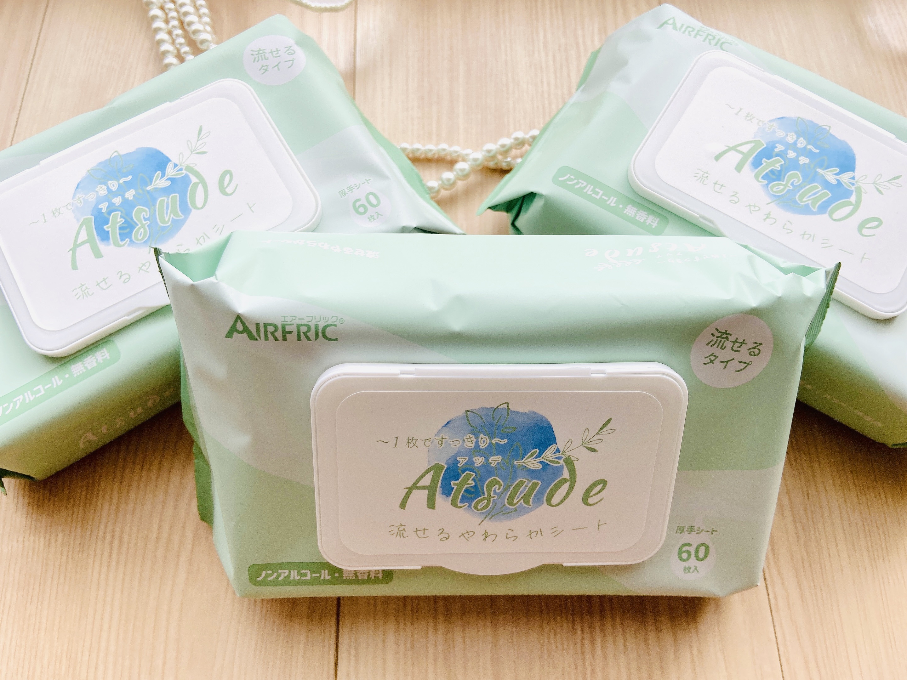 Atsude 流せる！超厚手やわらかシート/AIRFRIC/ティッシュを使ったクチコミ（2枚目）