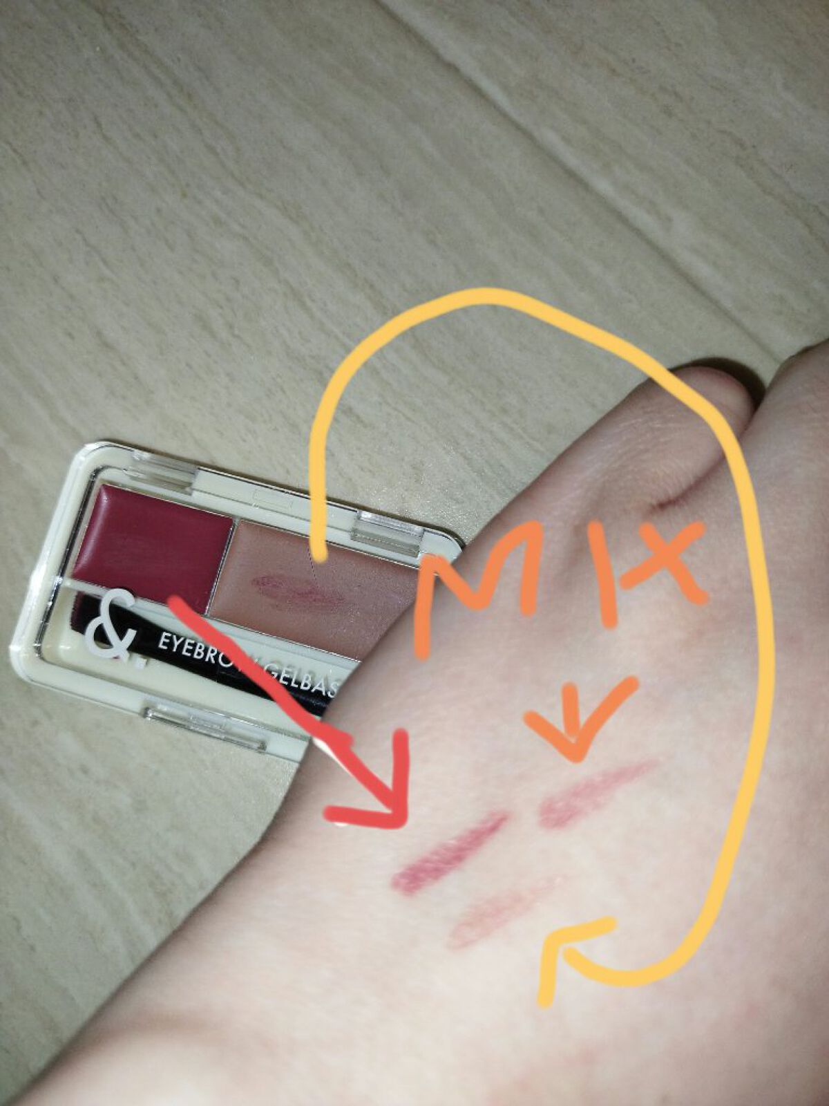 ＆.眉ジェルベース ピンクブラウン/DAISO/その他アイブロウを使ったクチコミ（3枚目）