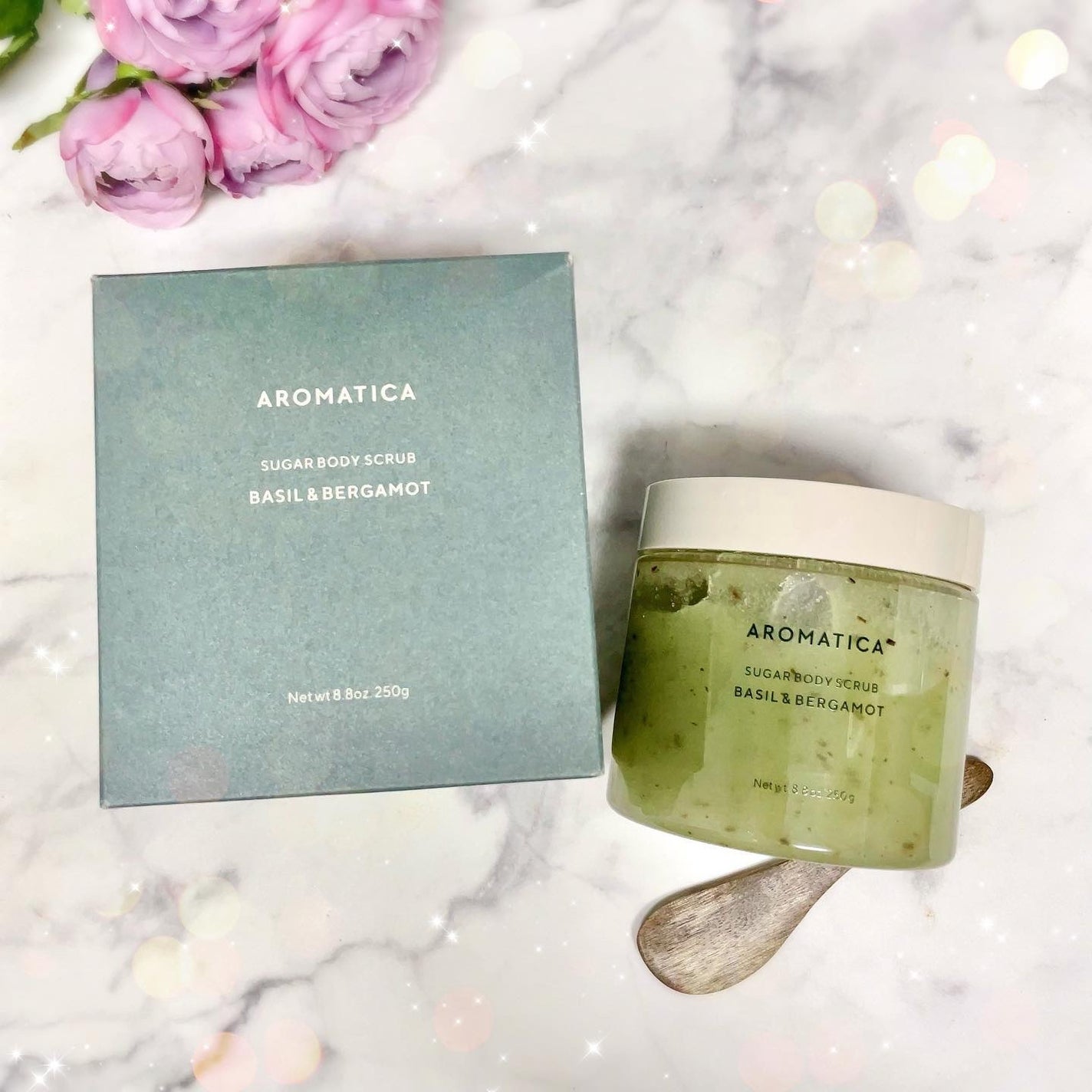 シュガーボディスクラブバジル&ベルガモット/AROMATICA/ボディスクラブを使ったクチコミ(7枚目)