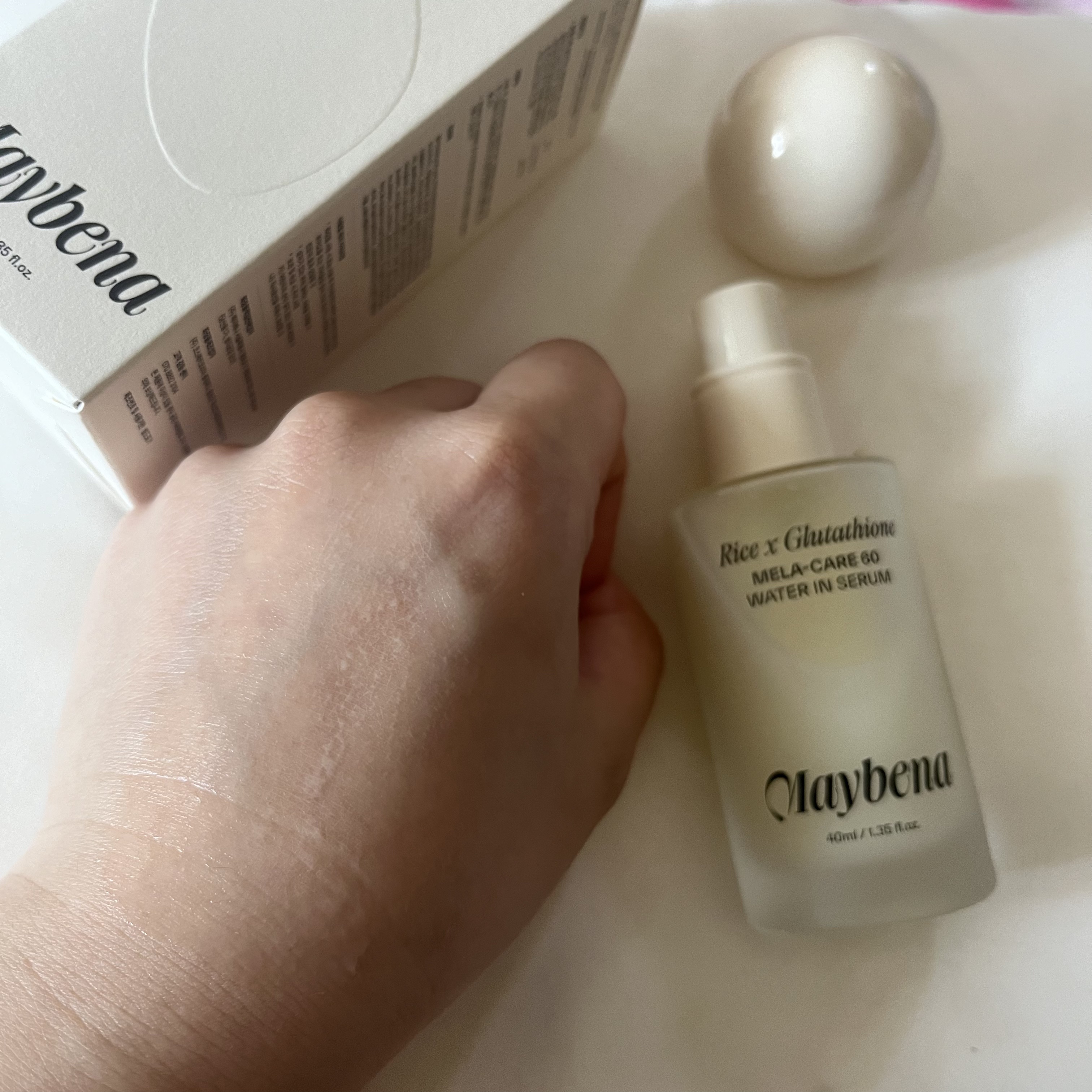 ライスX グルタチオン メラケアー60 ウォーターインセラム/MAYBENA/美容液を使ったクチコミ（3枚目）