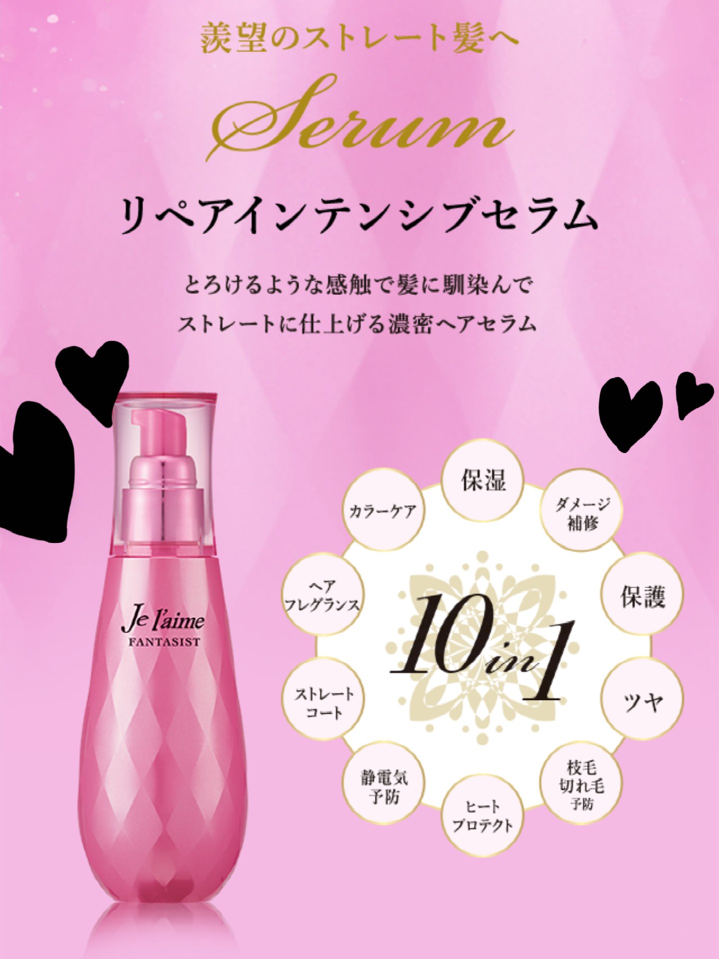 ファンタジスト リペアインテンシブセラム (ストレート)/Je l'aime/アウトバストリートメントを使ったクチコミ（2枚目）