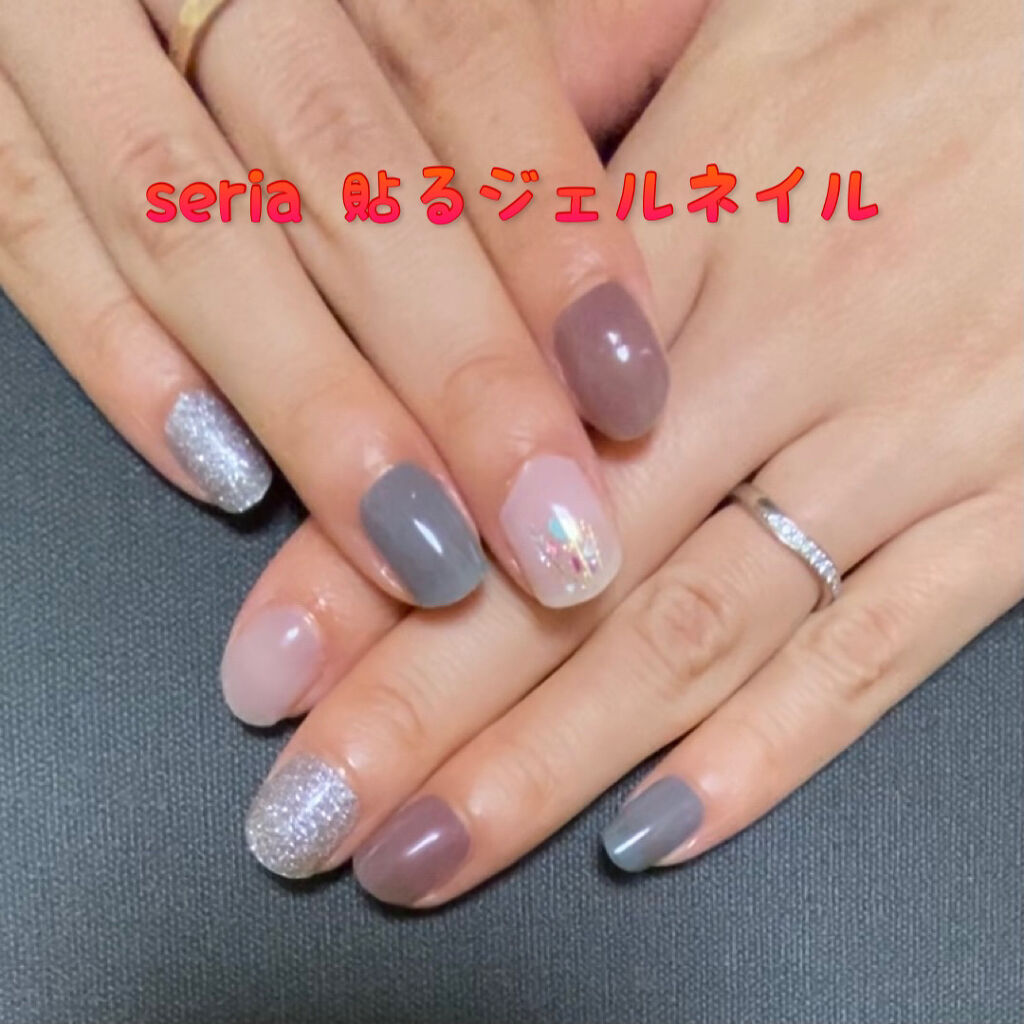 貼るジェルネイル/セリア/ネイルシールを使ったクチコミ（2枚目）