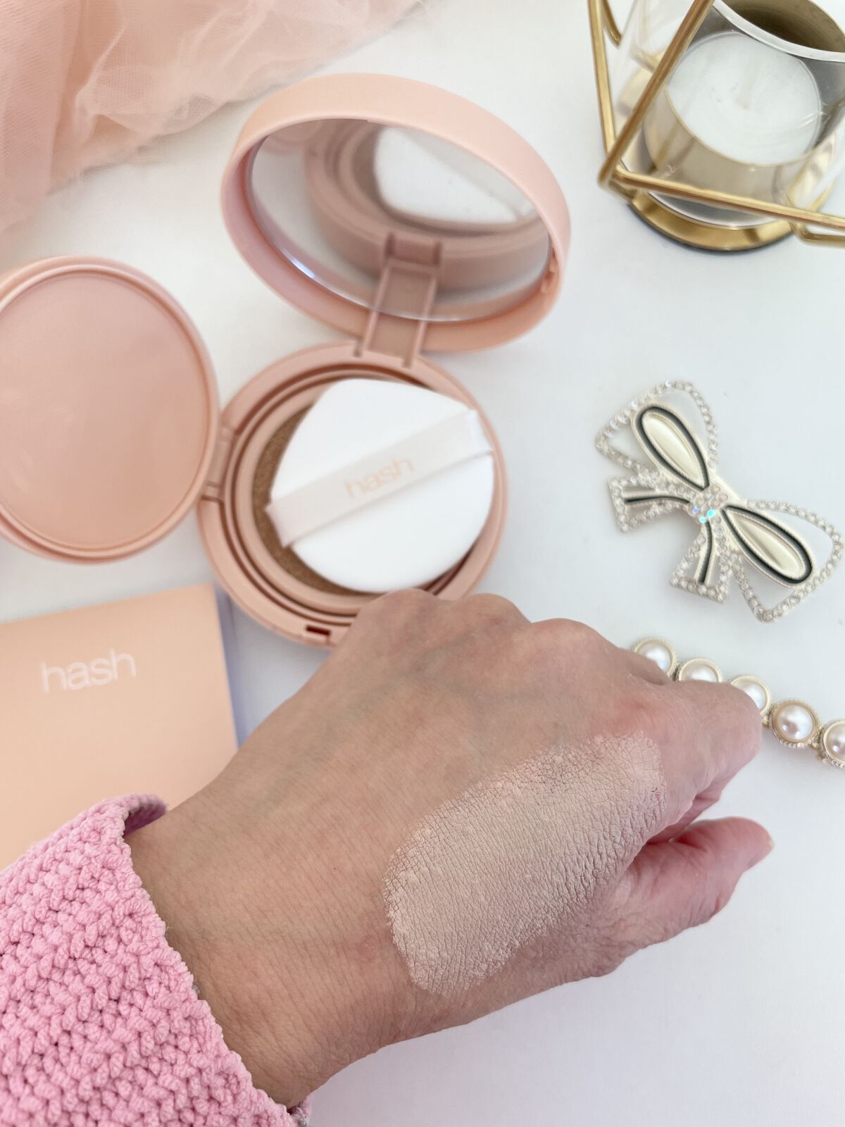 クラウド スキン グロー クッション XX01 ホンデ ピンクベージュ/HASH/クッションファンデーションを使ったクチコミ（3枚目）