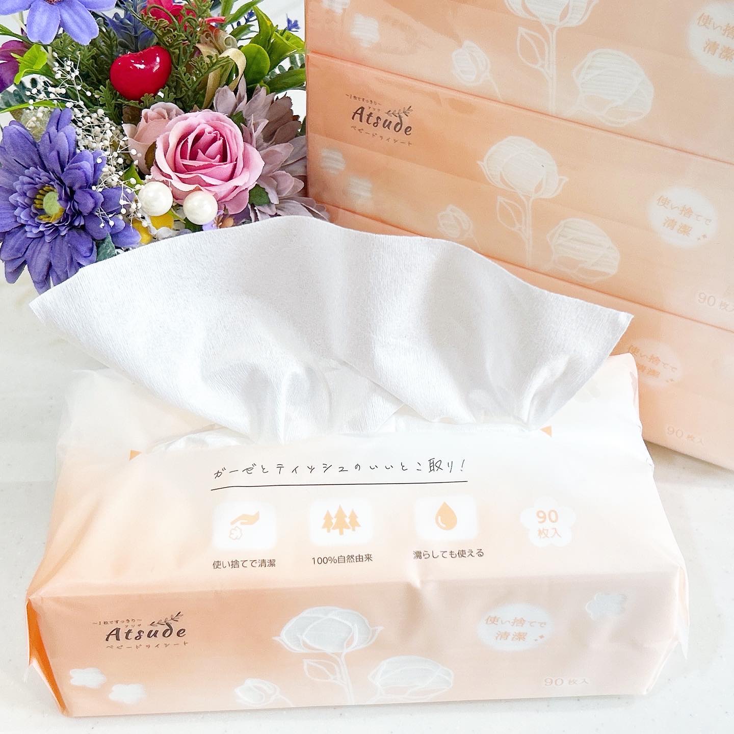 Atsude ベビードライシート/AIRFRIC/ティッシュを使ったクチコミ（1枚目）