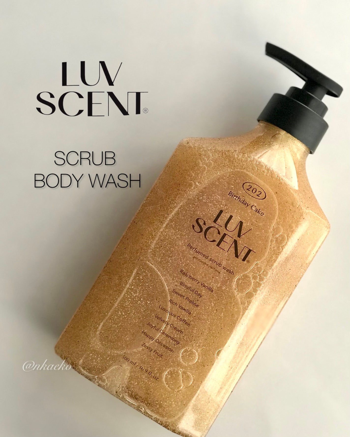 スクラブボディウォッシュ バースデイケーキ ラズベリーバニラ/LUV SCENT/ボディスクラブを使ったクチコミ(1枚目)