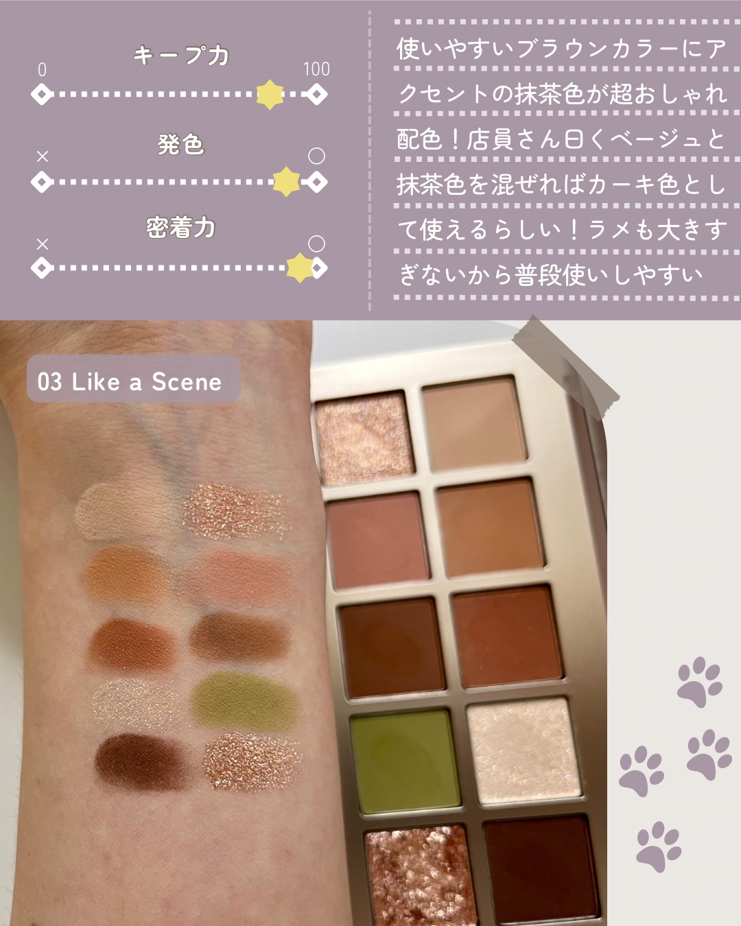 ニューデップスアイシャドウパレット 03 ライク・ア・シーン/hince/アイシャドウパレットを使ったクチコミ（3枚目）