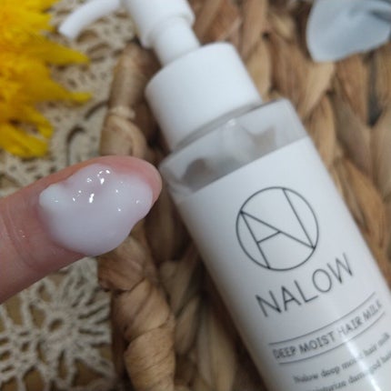 NALOW ナロウ ディープモイストヘアミルクのクチコミ「ドライヤー前につけてます
#卵殻膜アミノ酸
#フラーレン
#ケラチン
#マリンコラーゲン
が.....」(2枚目)