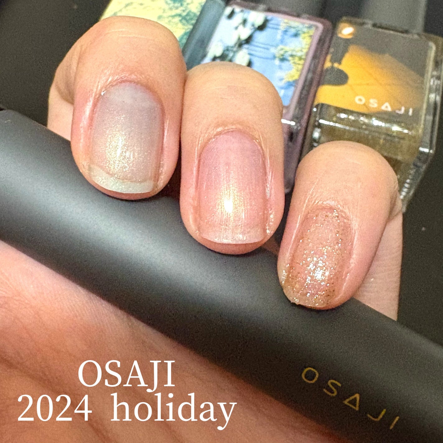 ネイルエス 2024年 ホリデー3本 オサジ アップリフト ネイルカラー|OSAJI他、1商品を使った