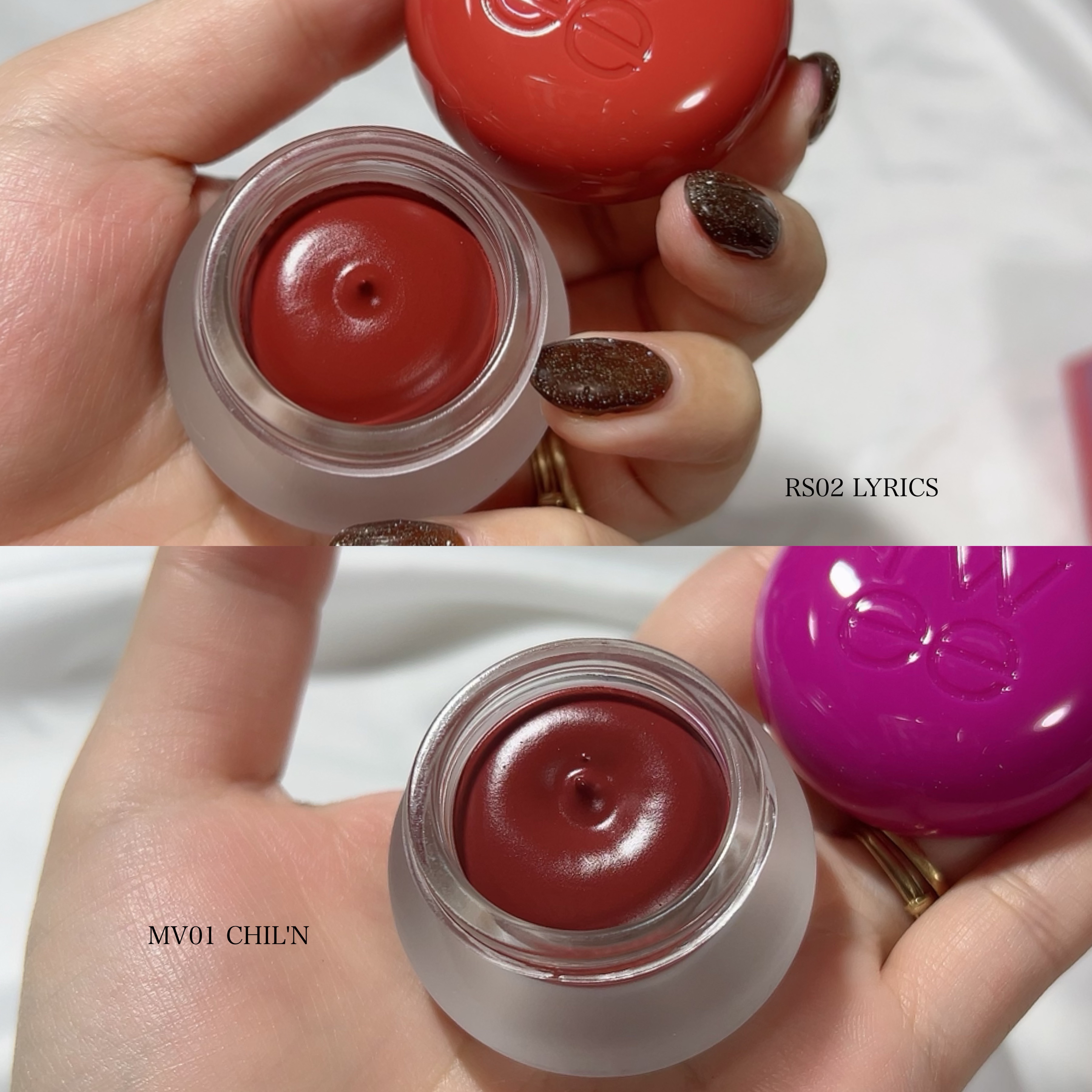 リップアンドチーク ブラーリープリンポット MV01 チリン/fwee/口紅を使ったクチコミ（3枚目）