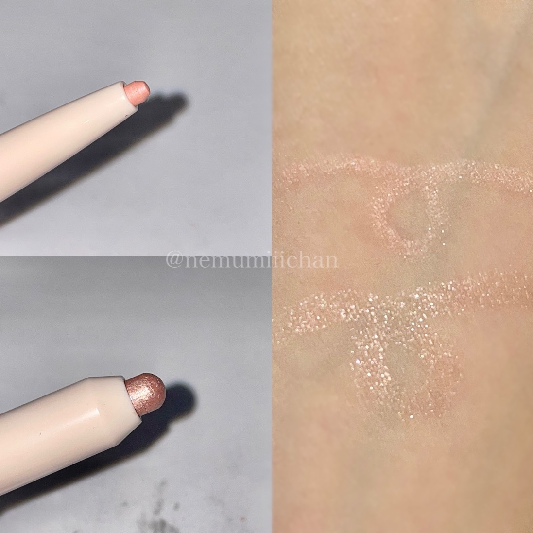  シュガー トゥインクル デュオ アイ スティック 03 GLIMMERING PINK/PERIPERA/スティックアイシャドウを使ったクチコミ（2枚目）