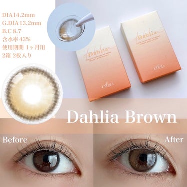 ダリアブラウンマンスリー (DAHLIA BROWN monthly)/OLOLA/１ヶ月（１MONTH）カラコンを使ったクチコミ（2枚目）