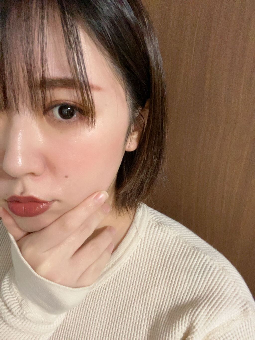 コンフォート リップ フルイド グロウ 08 艶亜麻 -TSUYAAMA/SUQQU/口紅を使ったクチコミ（1枚目）