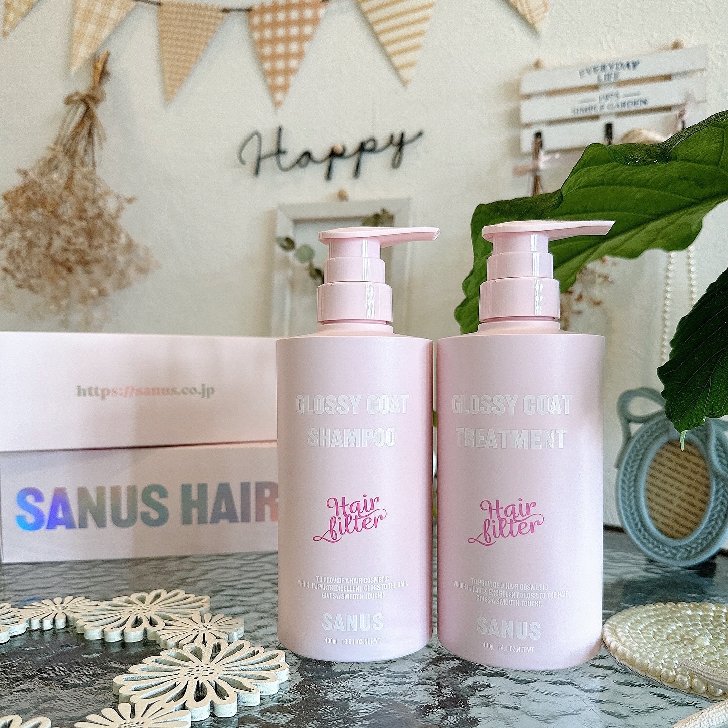 GLOSSY COAT SHAMPOO / TREATMENT/SANUS HAIR FILTER/市販シャンプーを使ったクチコミ（1枚目）