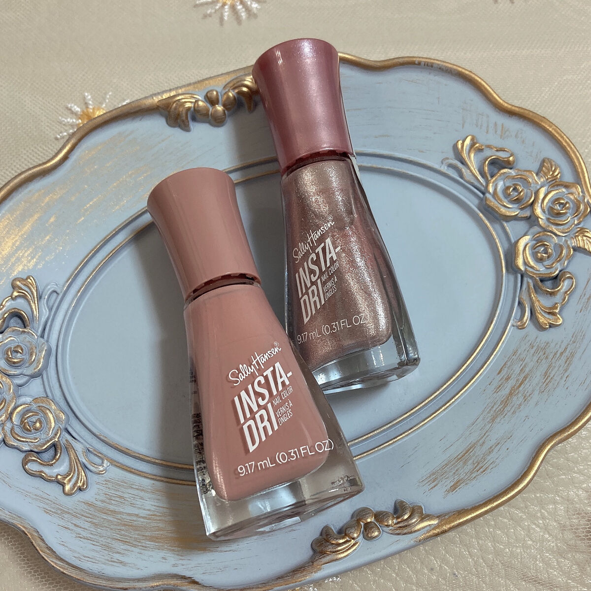 インスタドライ ネイルカラー 253 ペタルトゥザメタル/サリーハンセン/オールインワンネイルを使ったクチコミ（2枚目）