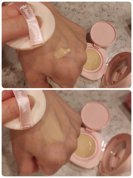 トワタッチ ハートクッション グロウメッシュ/troistouch/クッションファンデーションを使ったクチコミ(3枚目)