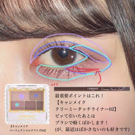 パーフェクトマルチアイズ/キャンメイク/アイシャドウパレットを使ったクチコミ(2枚目)