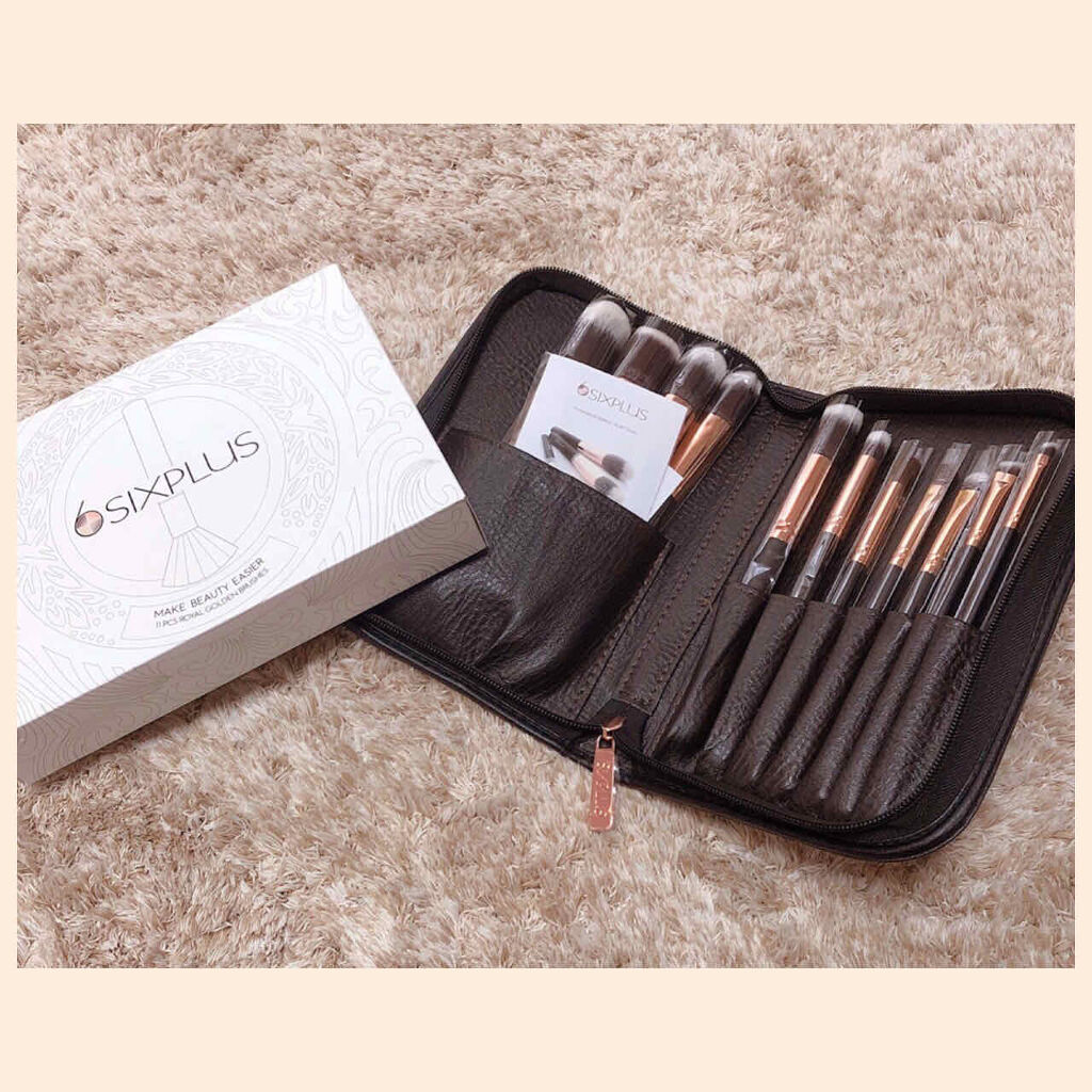 貴族のゴールド メイクブラシ11本セット 化粧ポーチ付き/SIXPLUS/メイクブラシを使ったクチコミ（1枚目）