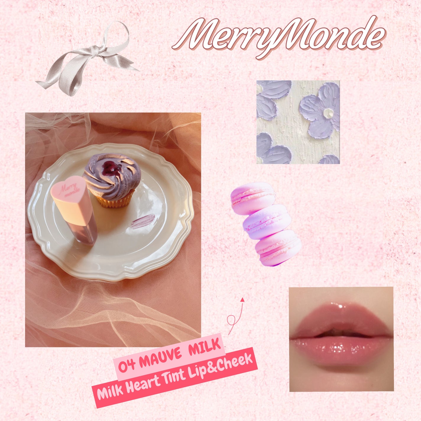 ミルクハートティントリップアンドチーク/Merrymonde/リップティントを使ったクチコミ(5枚目)