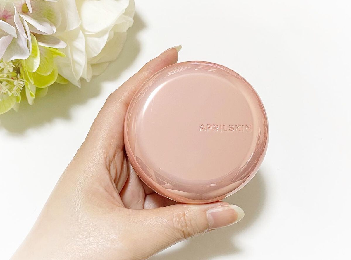 ハイパーカバーフィットクッション ピンク（桜エディション）/APRILSKIN/クッションファンデーションを使ったクチコミ（2枚目）