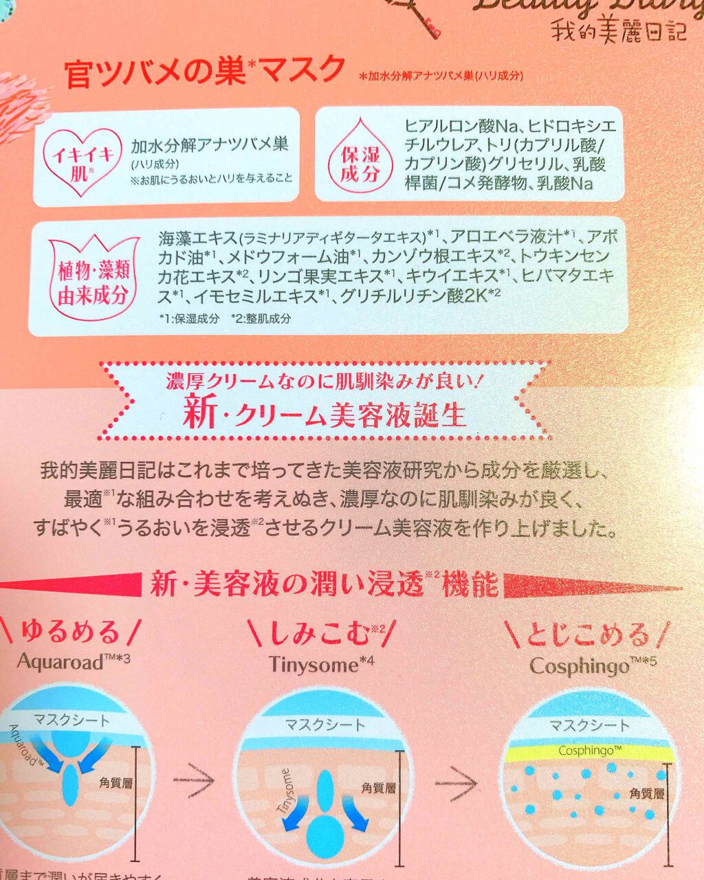 官ツバメの巣マスク(4枚入)/我的美麗日記/シートマスク・パックを使ったクチコミ(2枚目)