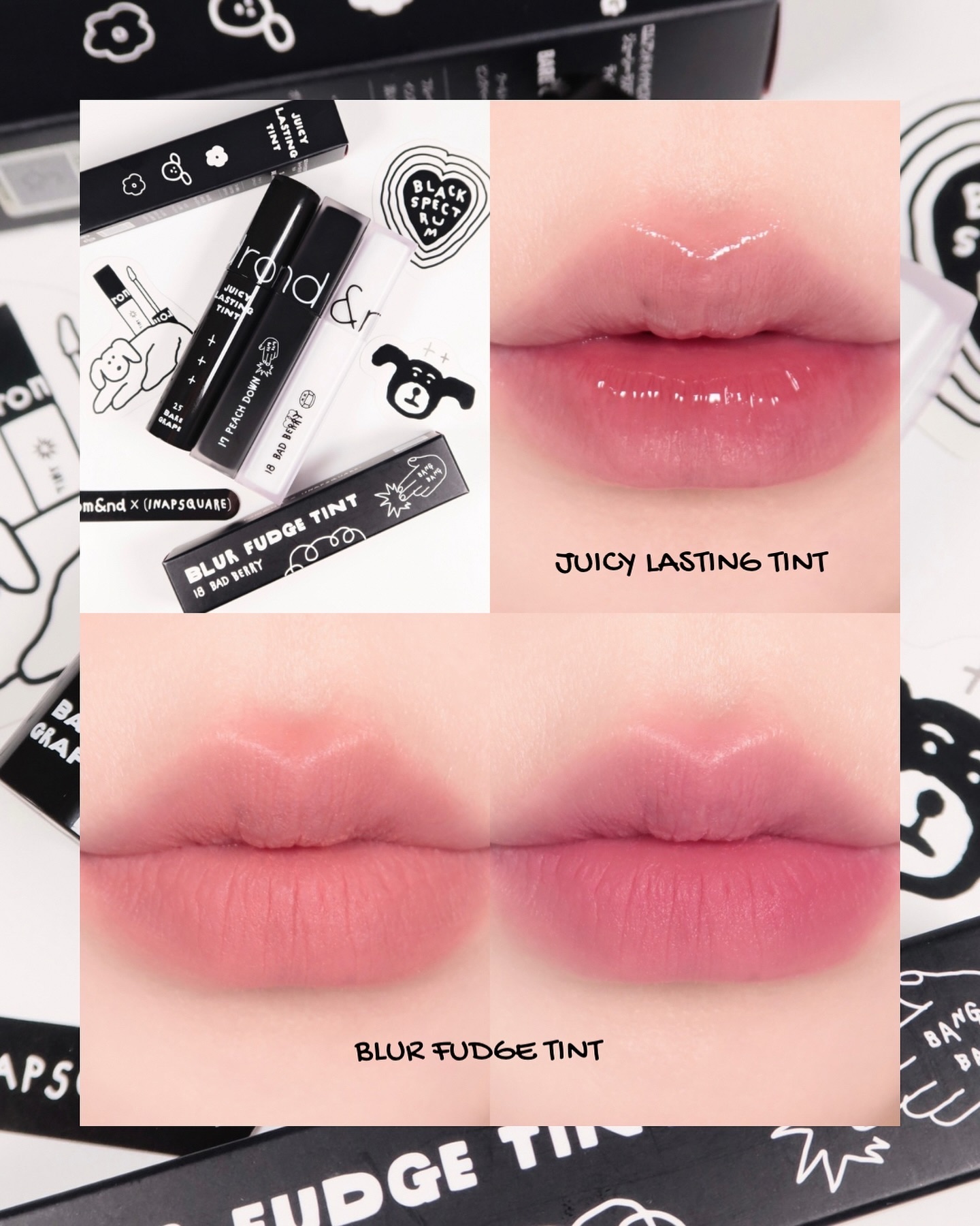 rom&nd ブラーファッジティント 17 ピーチダウン（rom&nd×INAPSQUARE）/rom&nd/リップティントを使ったクチコミ（1枚目）