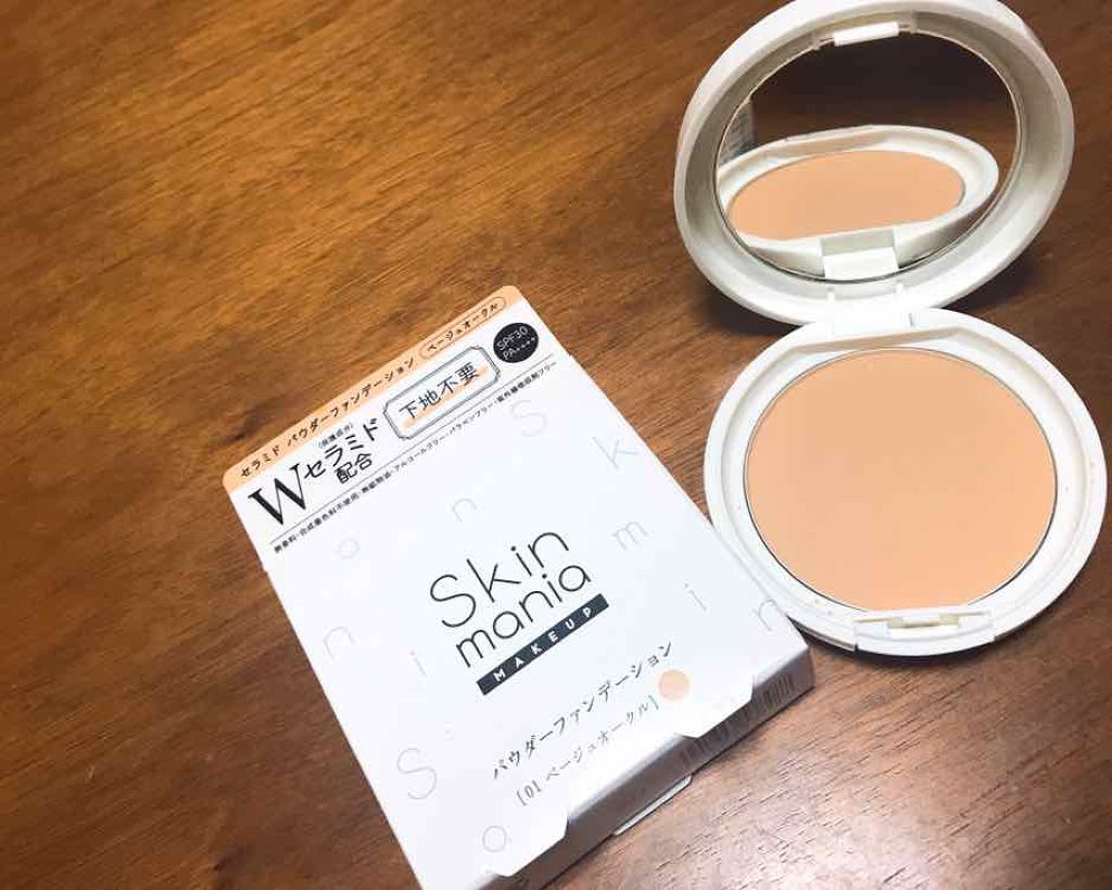 Skin mania セラミド パウダーファンデーションのクチコミ「LIPSさんからスキンマニアさんの新しいパウダーファンデーションを頂きました！
最近LIPS始.....」（2枚目）