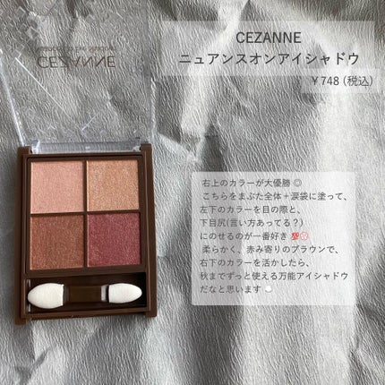 ニュアンスオンアイシャドウ/CEZANNE/アイシャドウパレットを使ったクチコミ(2枚目)