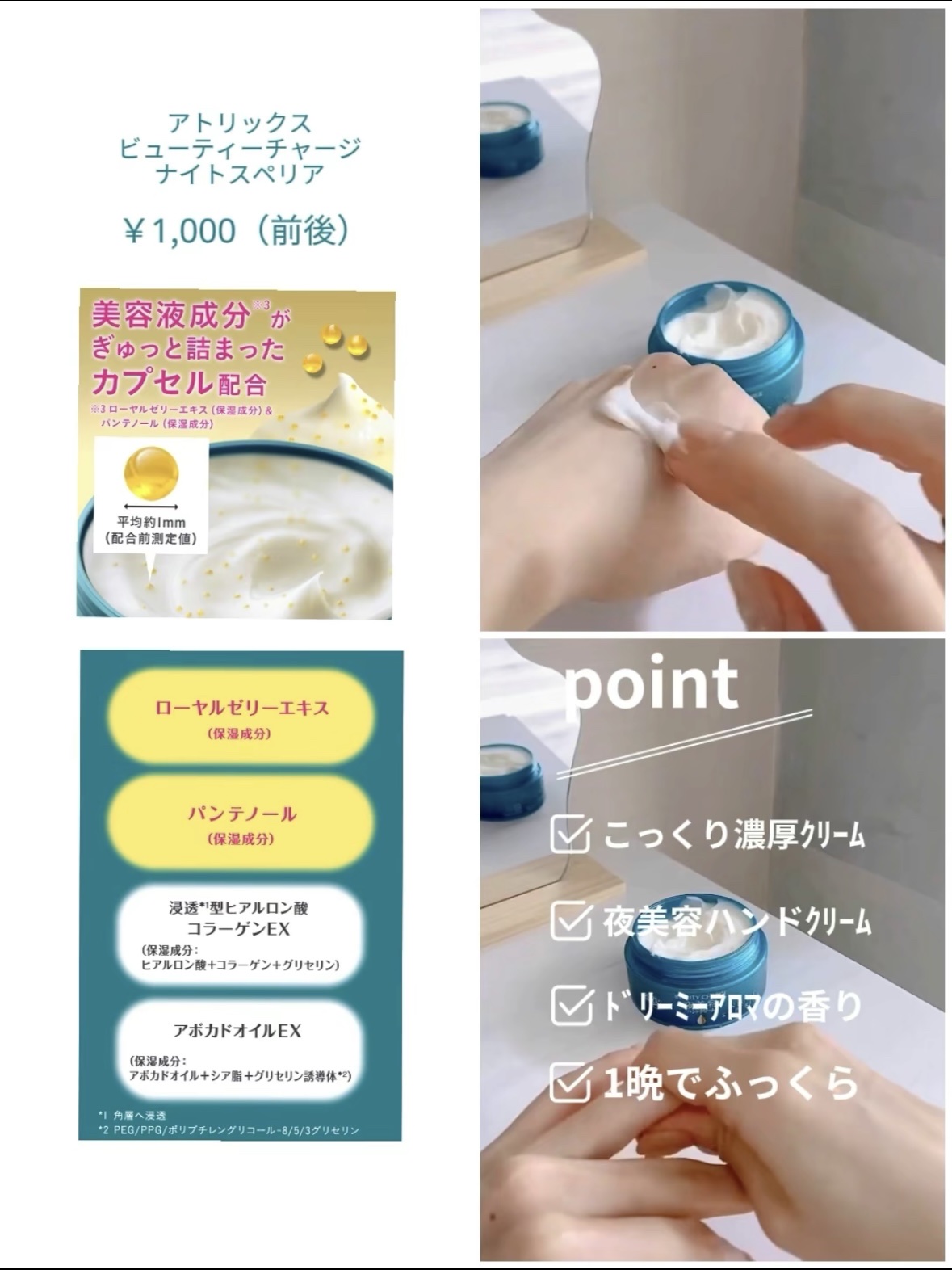 ビューティーチャージ ナイトスペリア/アトリックス/ハンドクリームを使ったクチコミ（2枚目）