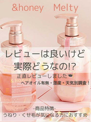 &honey Melty モイストリペア シャンプー1.0／モイストリペア ヘアトリートメント2.0/&honey/シャンプー・コンディショナーを使ったクチコミ（1枚目）