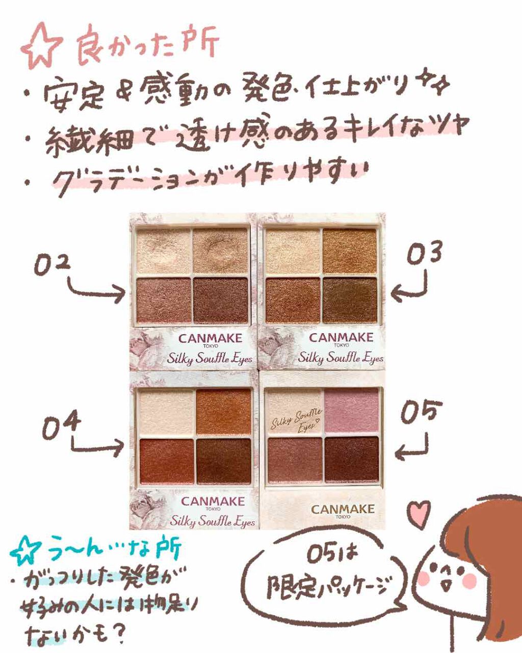 シルキースフレアイズ/キャンメイク/アイシャドウパレットを使ったクチコミ(4枚目)