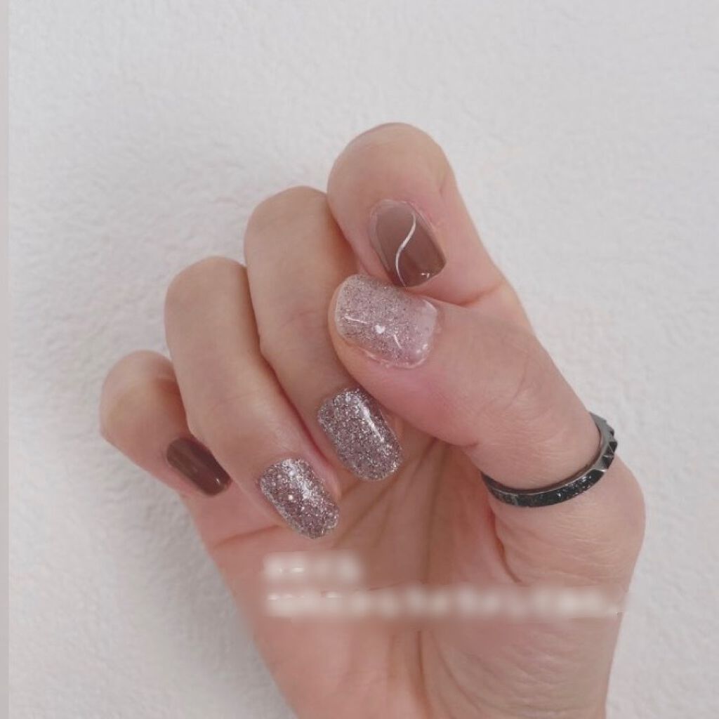 セミキュアジェルネイル(ハンド)/ohora/ネイルシールを使ったクチコミ(4枚目)