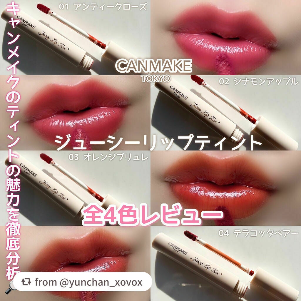 ジューシーリップティント/キャンメイク/口紅を使ったクチコミ(1枚目)