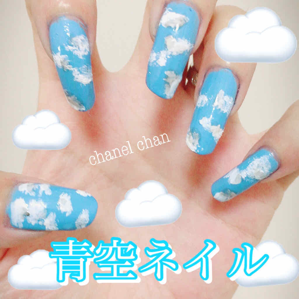 #青空ネイル,#簡単ネイルのネイルデザイン