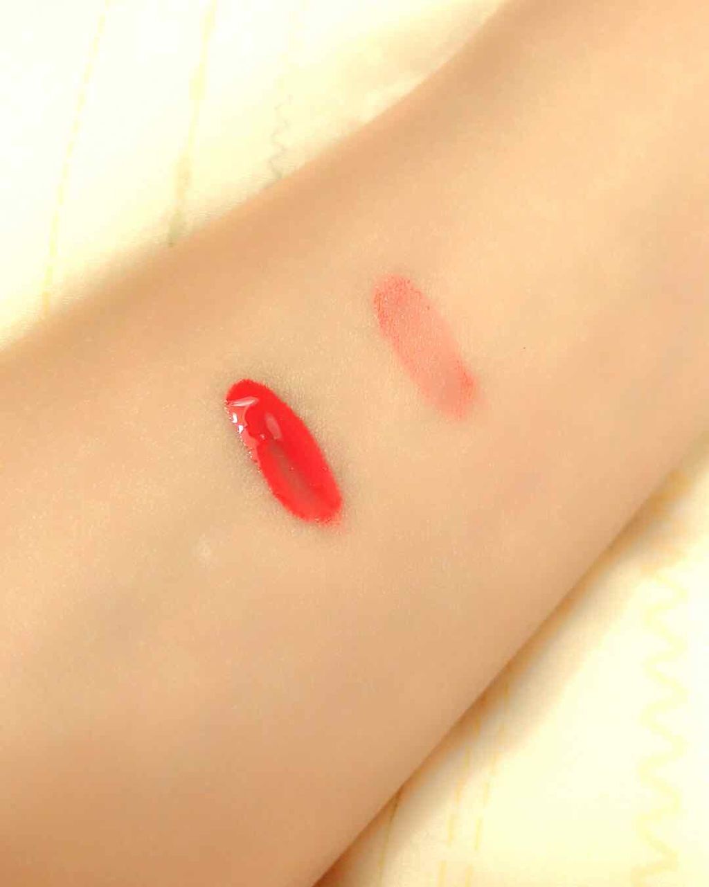 キャンディラップリッチカラー 04 ピーチレモネード/キャンメイク/リップグロスを使ったクチコミ（3枚目）