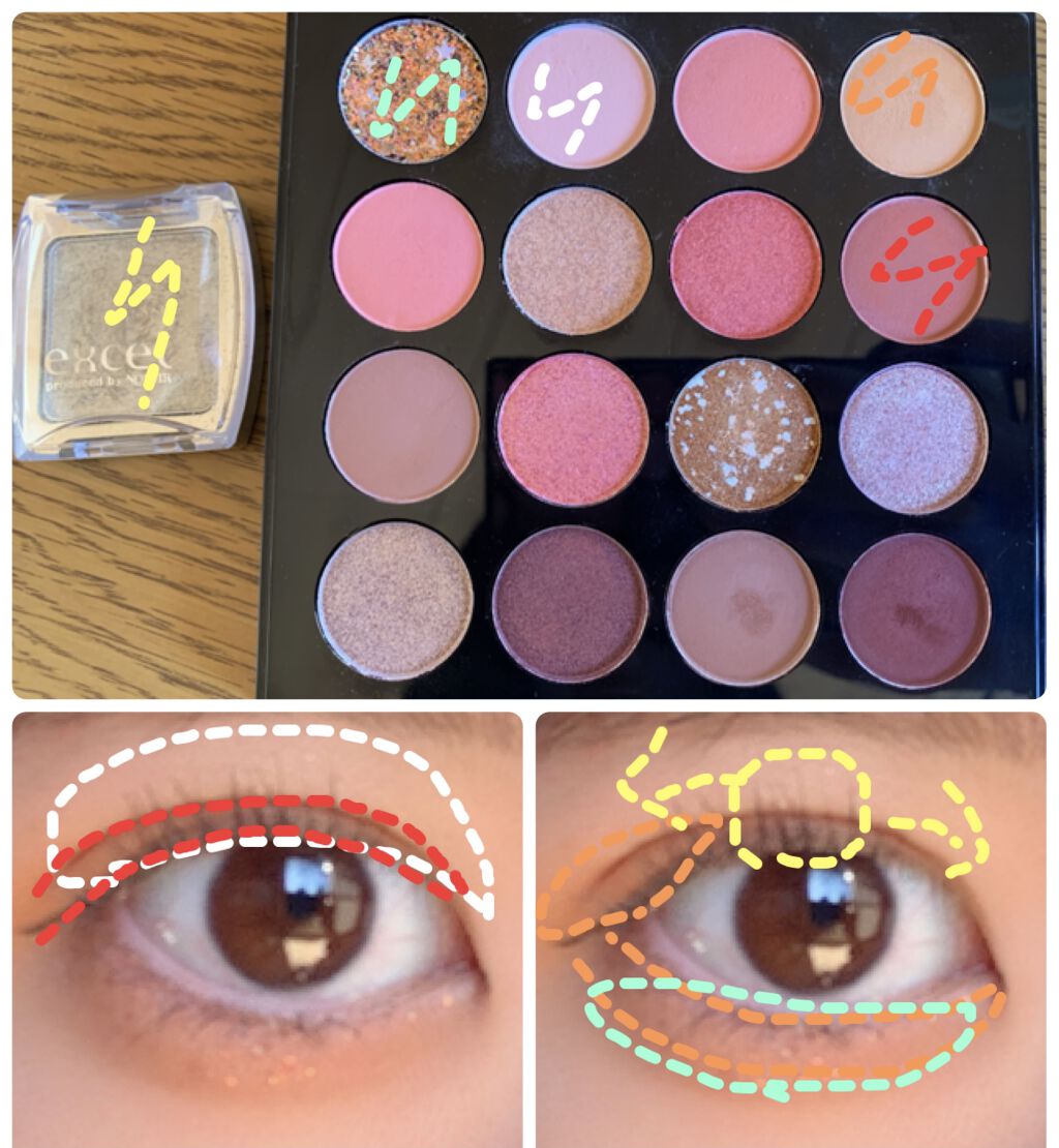 シャイニーシャドウ N/excel/単色アイシャドウを使ったクチコミ（3枚目）