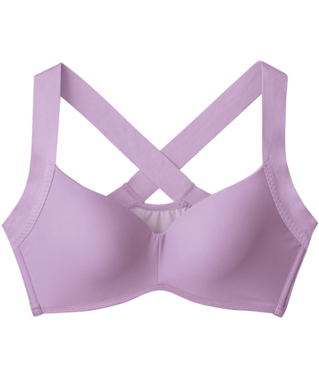 肩甲骨ノンワイヤーエイトブラ ライトパープル