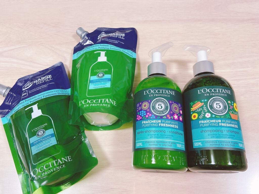 ファイブハーブス ピュアフレッシュネス シャンプー/コンディショナー/L'OCCITANE/市販シャンプーを使ったクチコミ(3枚目)