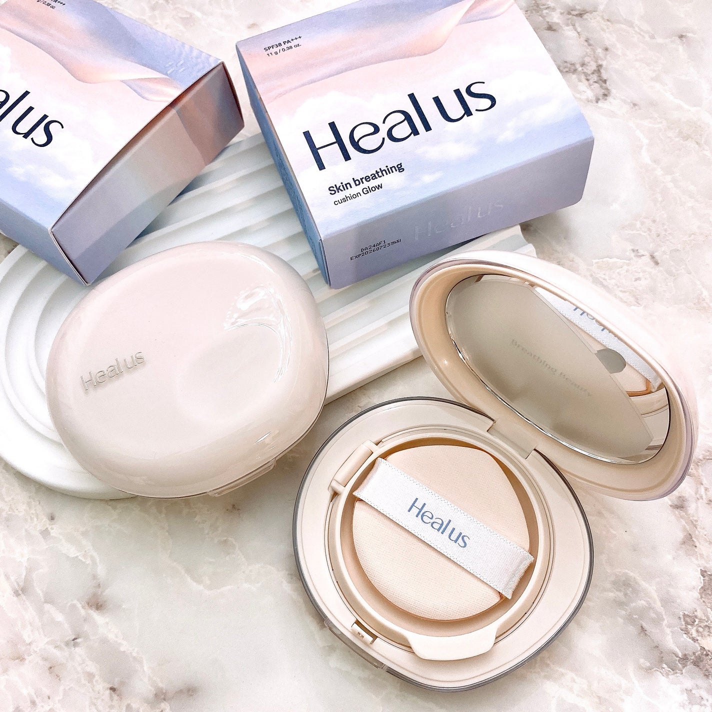 ブリージンググロークッション/Healus/クッションファンデーションを使ったクチコミ(1枚目)