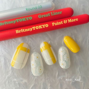 春夏ジェルネイルデザイン🌼  コンセレクト様から ご提供いただいたブラシを使用しました❁⃘*.ﾟ  「Round 03」「Britney TOKYO Paint＆More」「BriteneyTOKYO 
