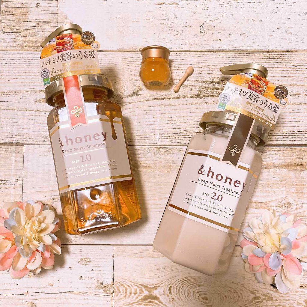ディープモイスト シャンプー1.0／ヘアトリートメント2.0/&honey/市販シャンプーを使ったクチコミ（1枚目）