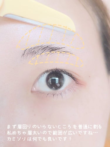 DAISO 一枚刃カミソリのクチコミ「最近発見した眉毛の整え方を紹介
 
私はズボラで眉を整えるときハサミ使ってカミソリ使ってという.....」（3枚目）