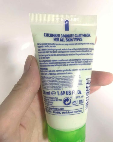 cucumber clay mask/Boots(英国)/洗い流すパック・マスクを使ったクチコミ（2枚目）